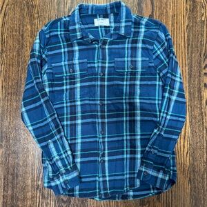 Boys XL Old Navy Blue Plaid Flannel Shirt